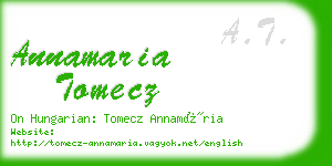 annamaria tomecz business card